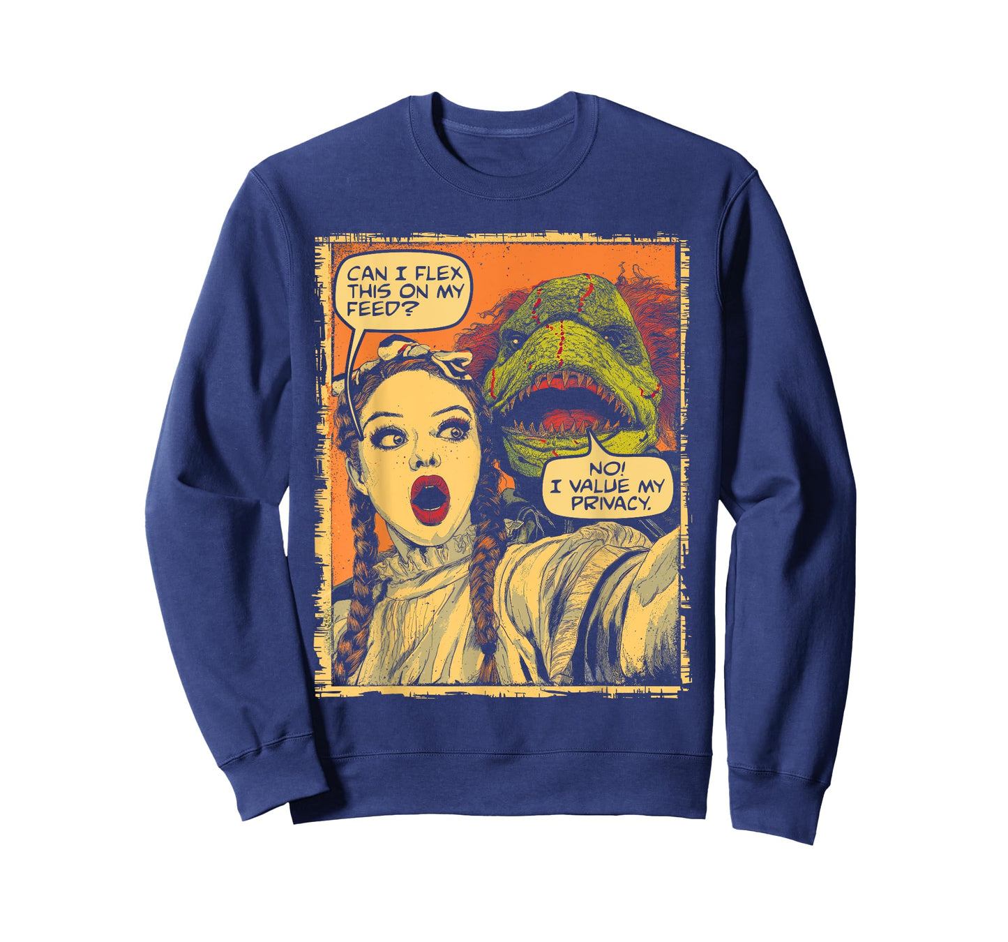Halloween Comic Selfie with Monster Privacy Joke T-Shirt