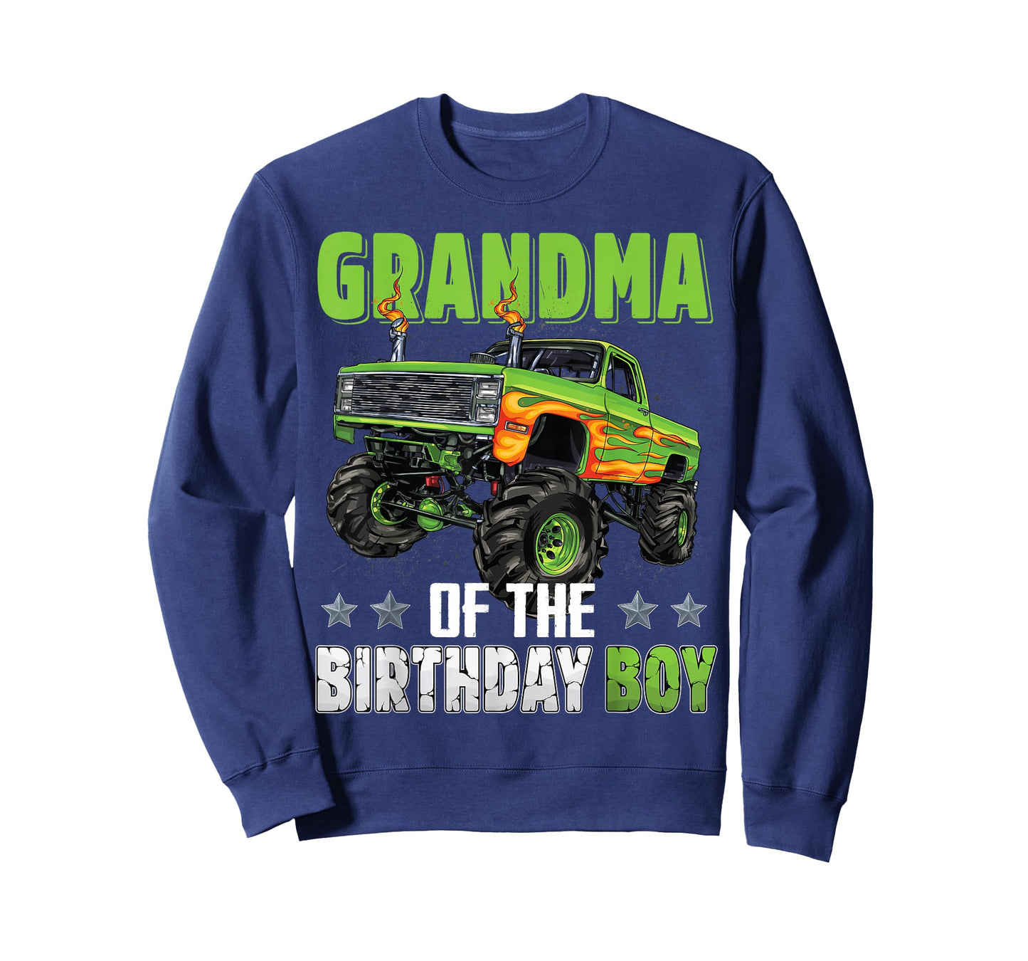 Grandma of Birthday Boy Monster Truck Car Family Matching T-Shirt