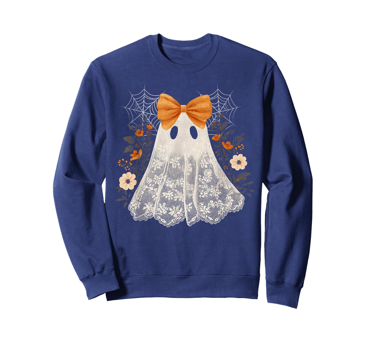 Cute Lace Ghost Floral Coquette Bow Women Girl Halloween T-Shirt