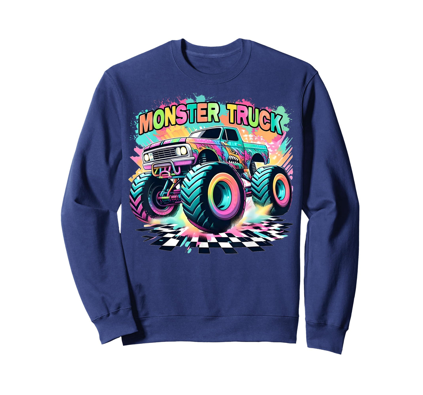 Monster Truck Colorful Birthday Party Retro Trucks Car Lover T-Shirt