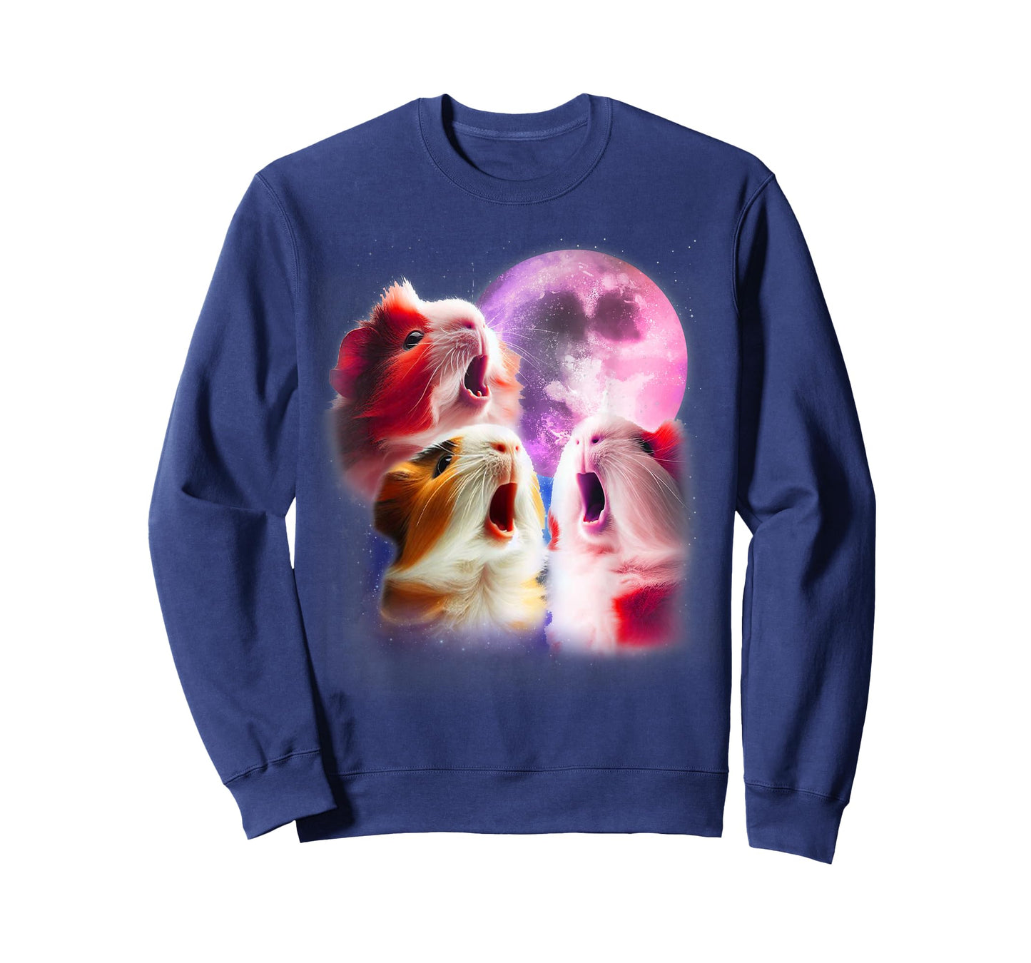 3 Guinea Pigs Howling At The Moon Funny Pet Guinea Pig Lover T-Shirt