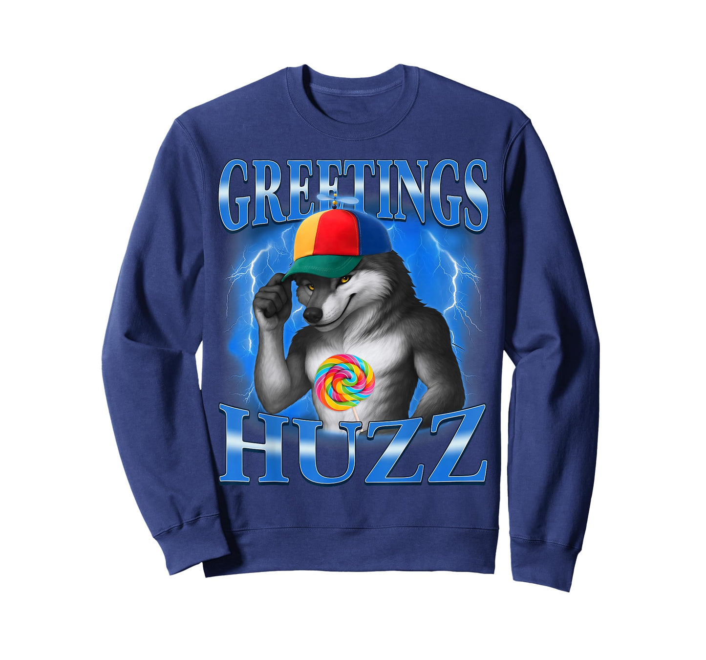 Wolf Meme Greetings Huzz Funny Silly Wolfs Humor T-Shirt