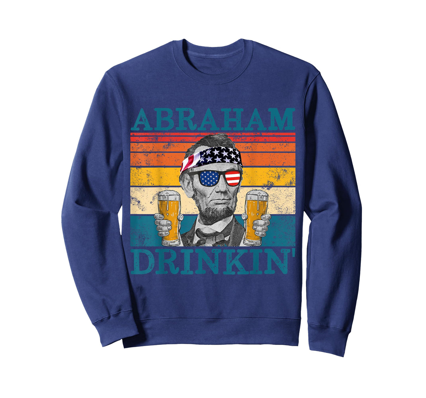Abraham Drinkin' Retro Drinking President Abraham Lincoln T-Shirt