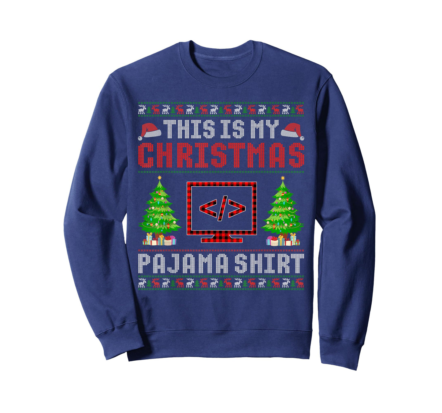 This is My Christmas Pajama Coding Ugly Sweater Funny T-Shirt
