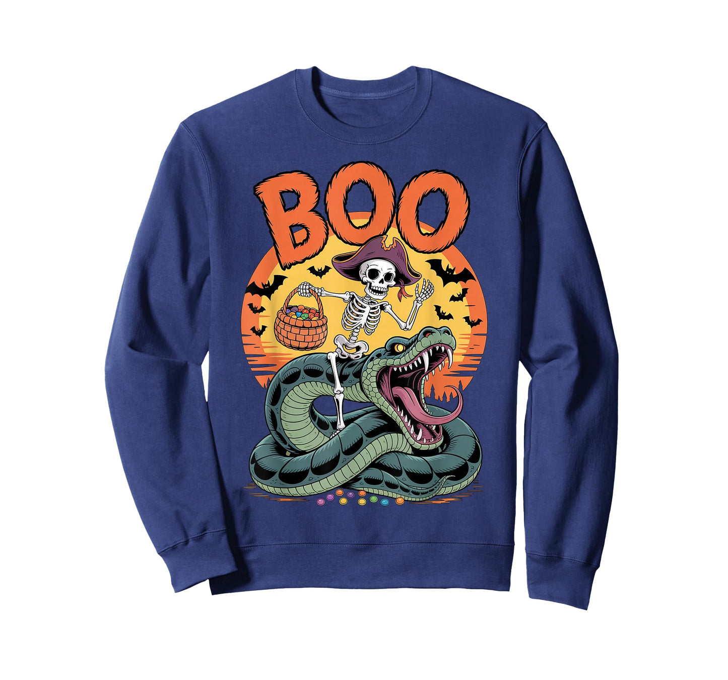 Spooky Snake Costume on Boo Anaconda Snake Halloween T-Shirt
