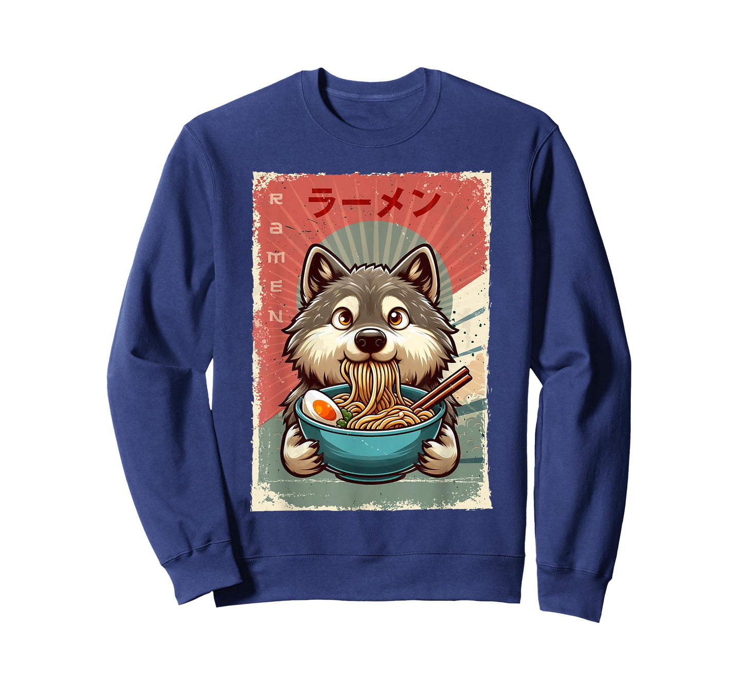 Wolf Eating Ramen Japanese Noodles Soup T-Shirt