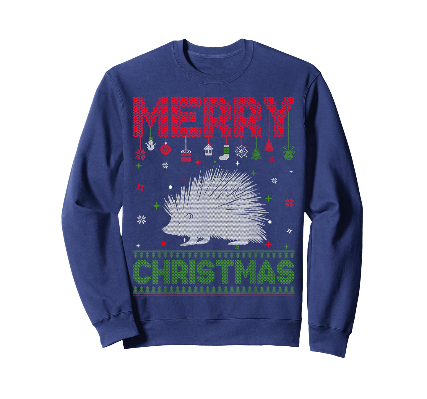 Ugly Holiday Sweater Christmas Funny Porcupine Graphic T-Shirt