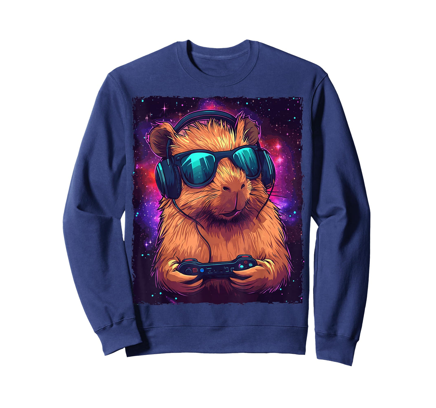 Funny Tee-Tshirt Capybara Video Games T-Shirt - Unisex, Black, Small, Short Sleeve, T-Shirt, Modern, Cartoon, Fun, All Seasons