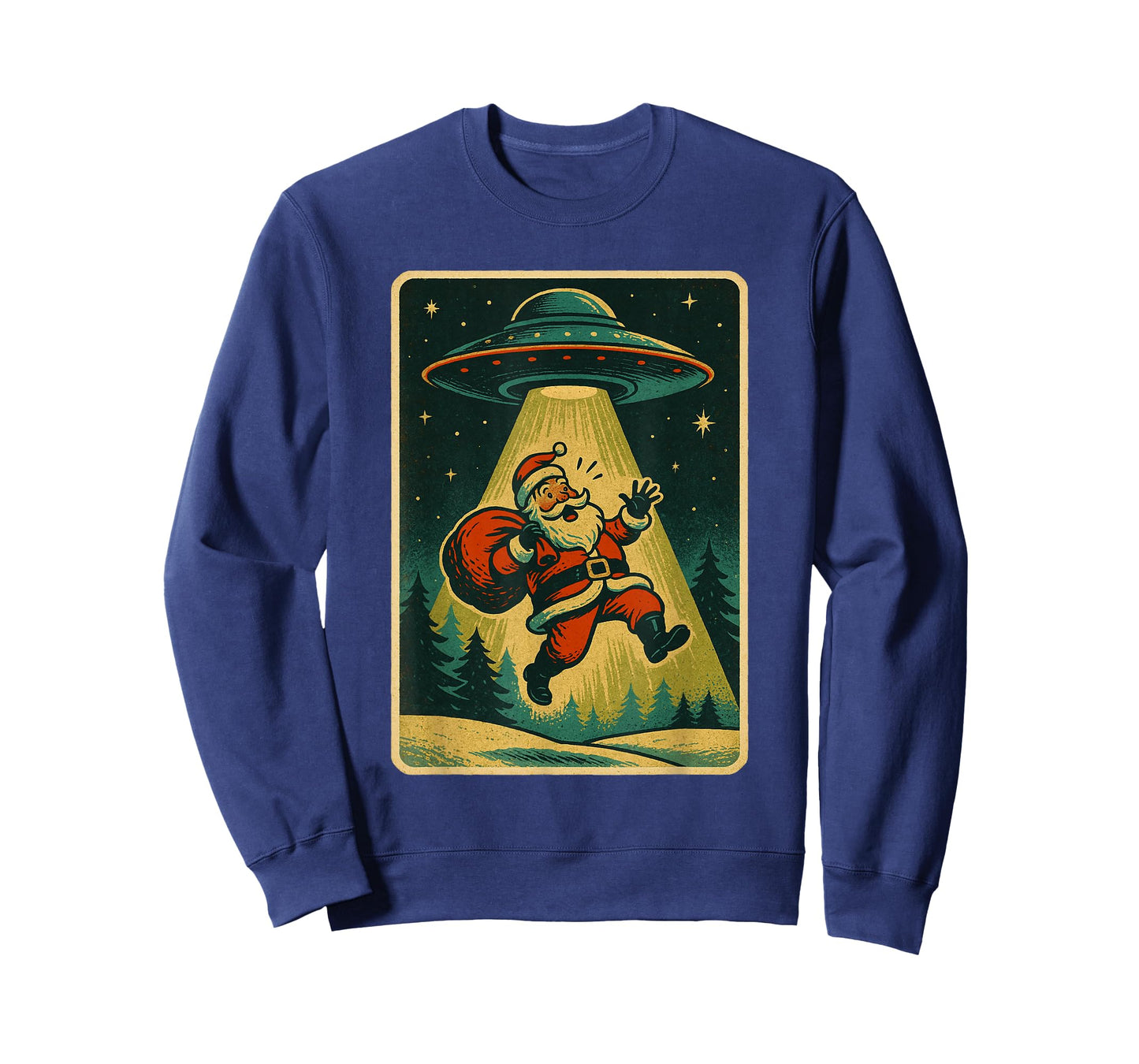 Alien Abduction Santa Christmas Men Women Kids Xmas T-Shirt