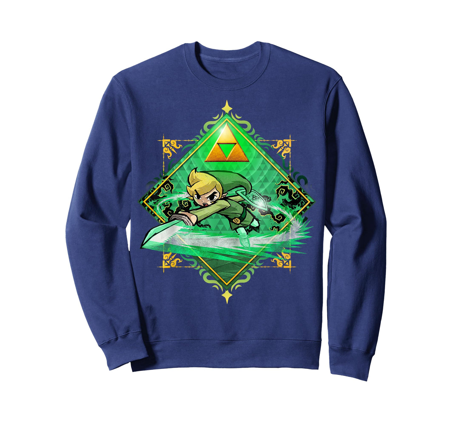 The Legend of Zelda: The Wind Waker Link Gold Sword Badge T-Shirt