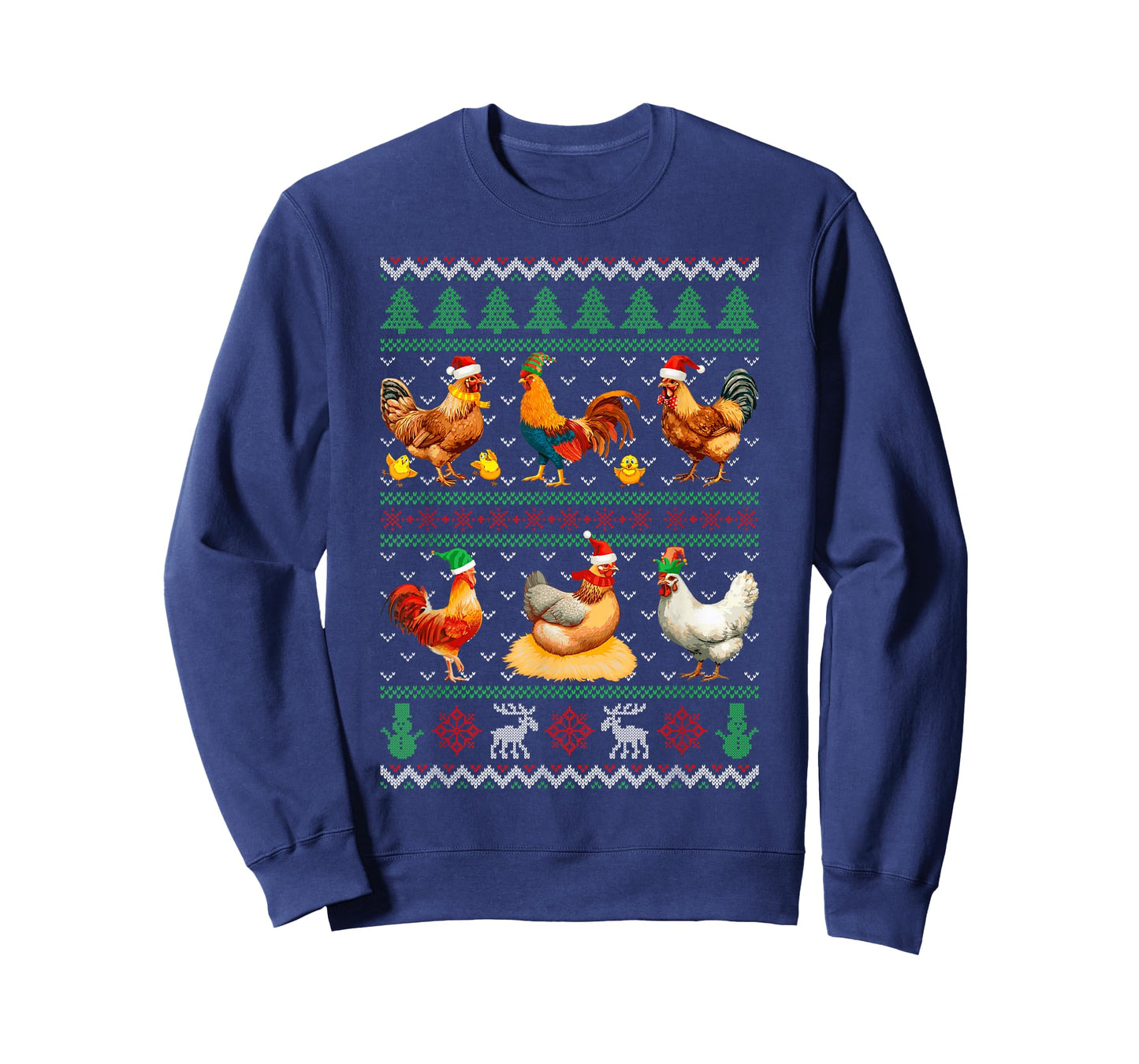 Funny Chickens Ugly Christmas Sweater Xmas Boys Girls Kids T-Shirt