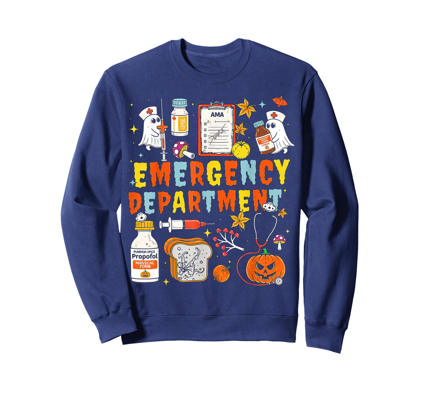 Spooky Emergency Department Funny Nurse Cute Ghost Halloween T-Shirt