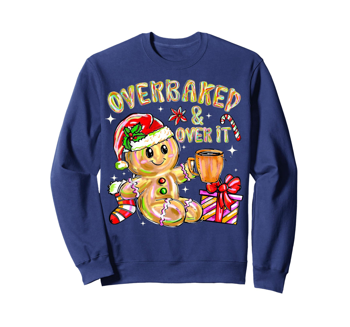Overbaked and Over It Xmas Cookies Baking Gingerbread Man PJ T-Shirt