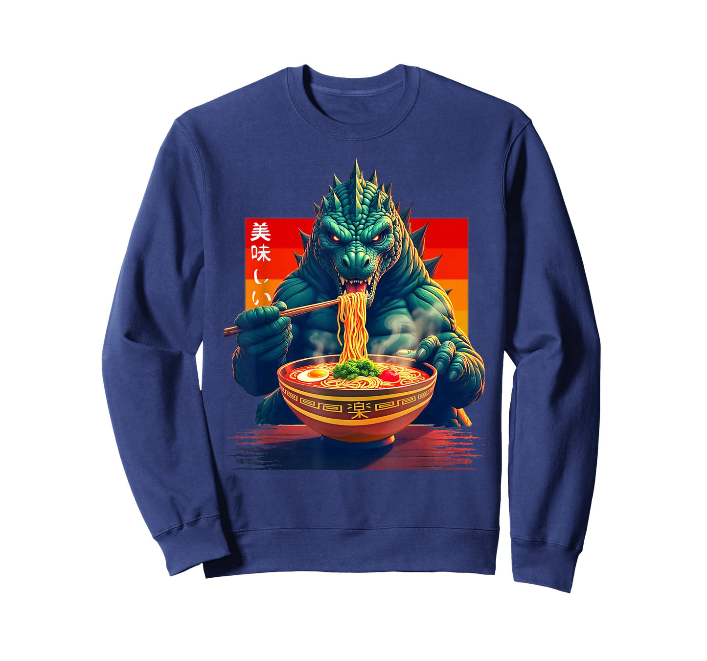 Funny Kaiju Eating Ramen Japanese Monster Lover Birthday T-Shirt