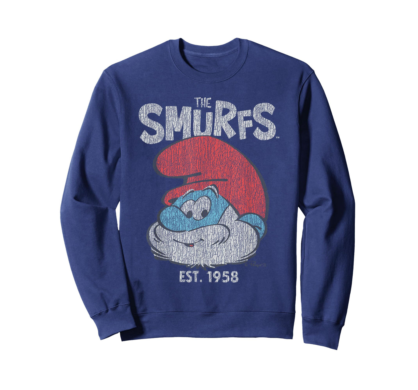 The Smurfs Vintage Papa Smurf Est. 1958 Retro Cartoon T-Shirt