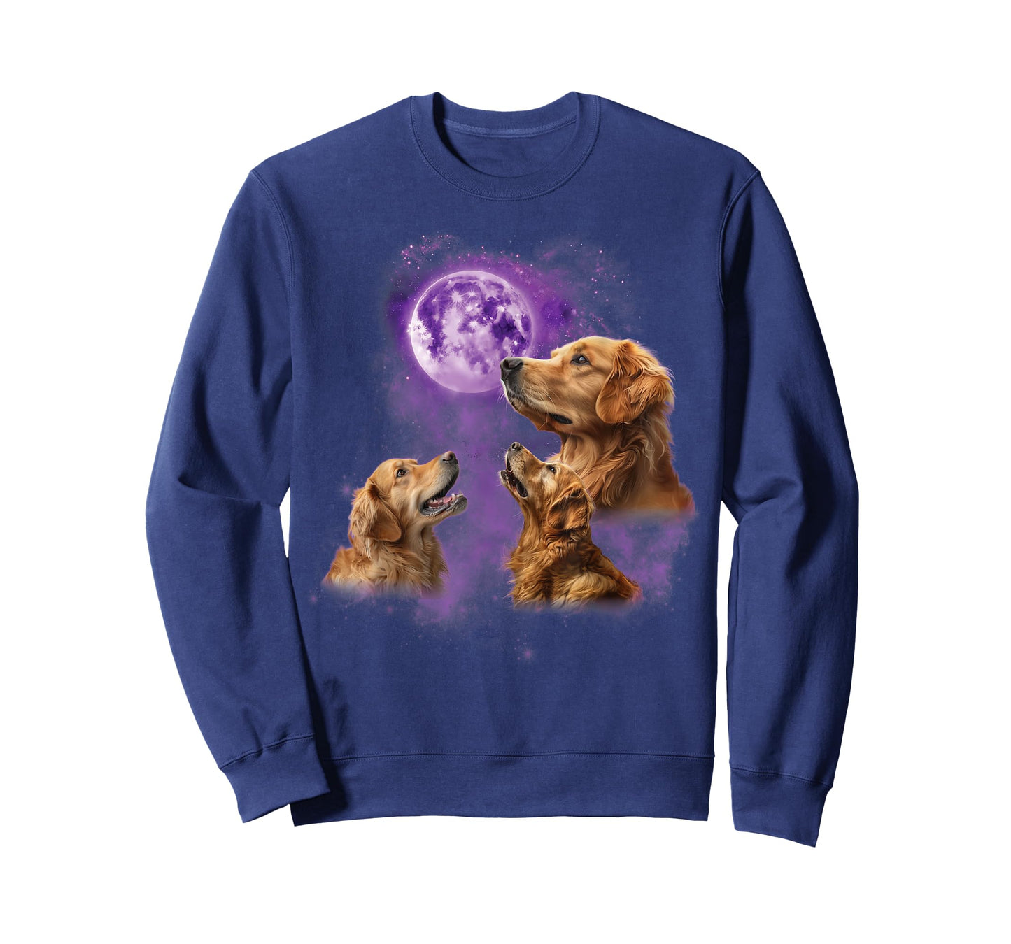 Funny Golden Retriever T Shirt - Howling at the Moon T-Shirt