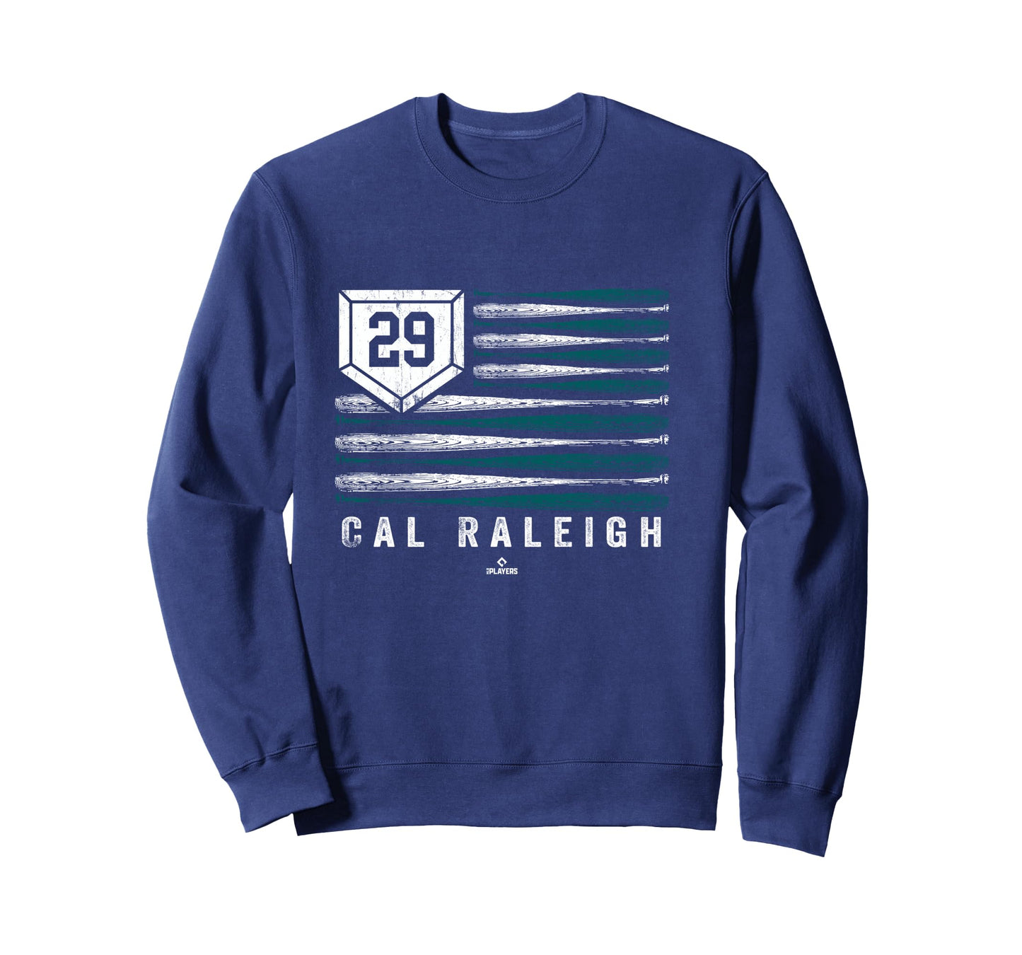 Vintage US Flag Baseball Stripes Cal Raleigh Seattle MLBPA Long Sleeve T-Shirt