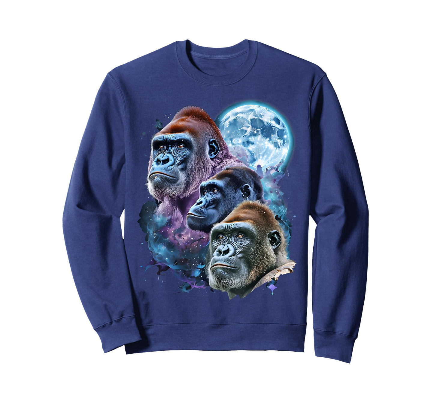 3 Moon Gorilla Funny Great Ape Art Cool Primate Animal Lover T-Shirt