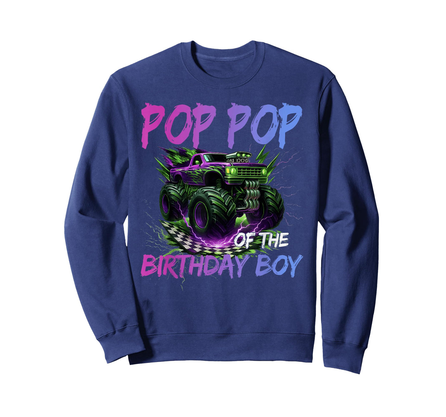 Pop Pop of The Birthday Boy Monster Truck Birthday T-Shirt