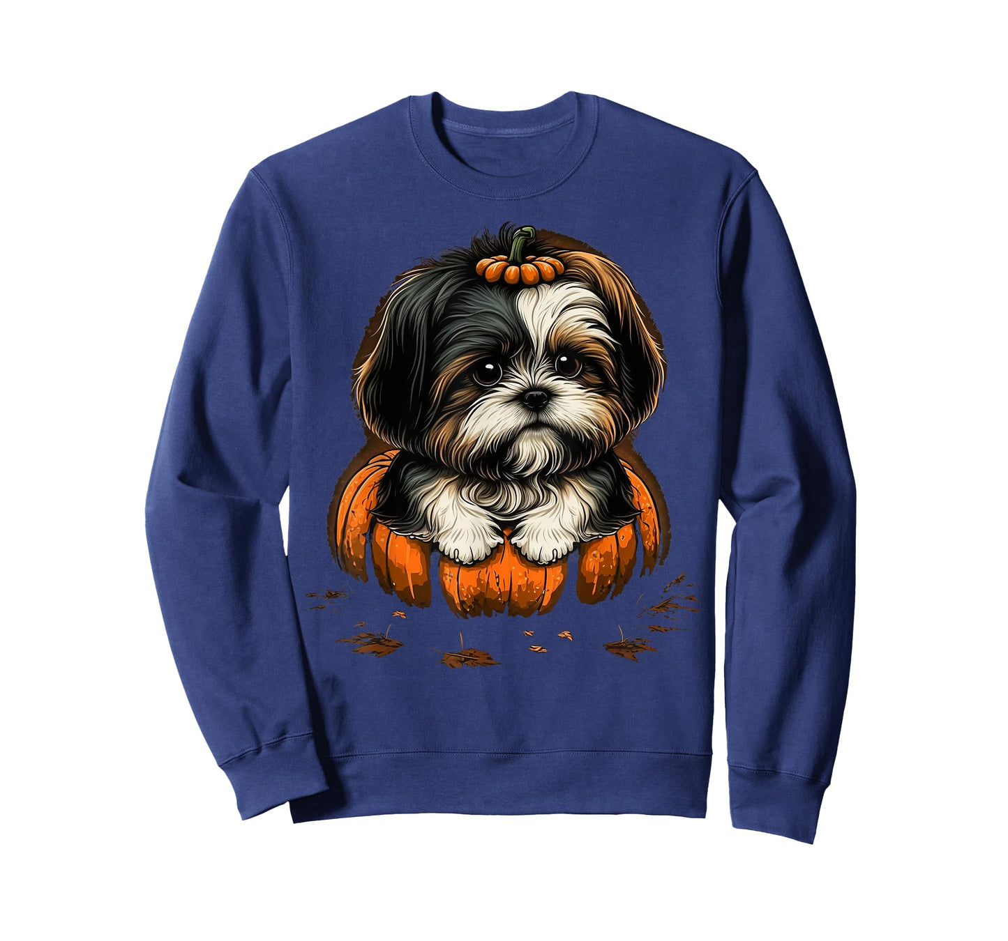 Pumpkin Shih Tzu costume on Shih Tzu Halloween T-Shirt