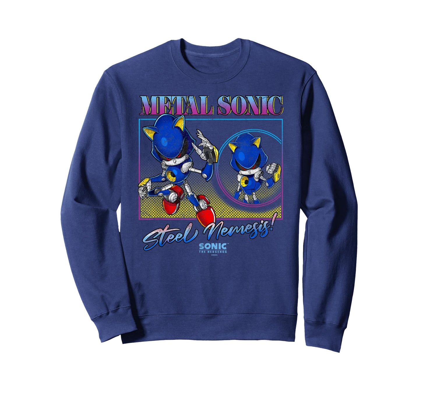 Sonic The Hedgehog Metal Sonic Steel Nemesis! Distressed T-Shirt