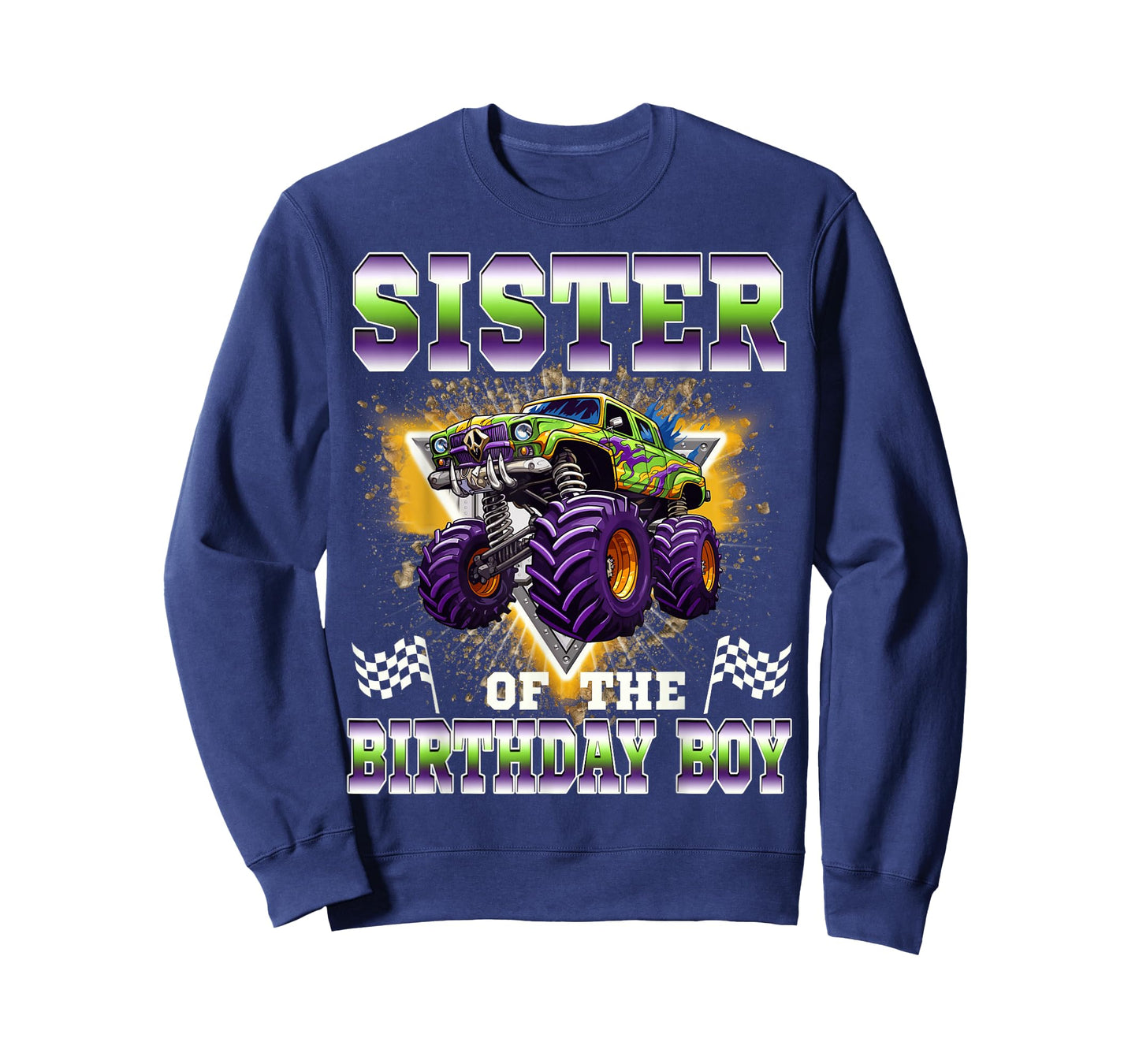 Sister of The Birthday Boy Monster Truck Birthday Family T-Shirt
