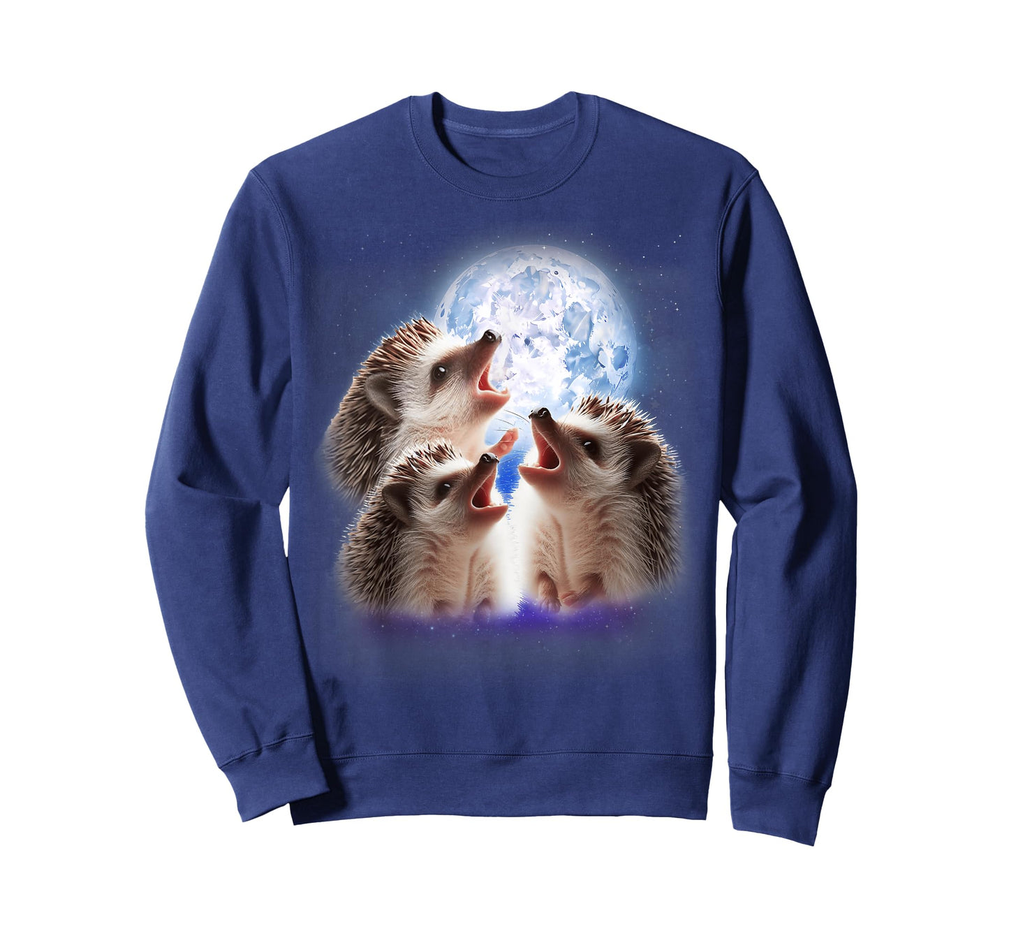 3 Hedgehogs Howling At The Moon Funny Hedgehog Animal Lover T-Shirt