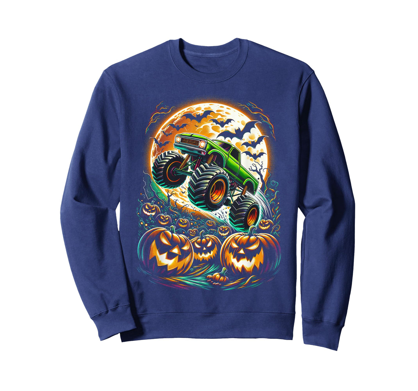 Halloween Monster Truck Jack O Lantern Boy Trick Treat T-Shirt