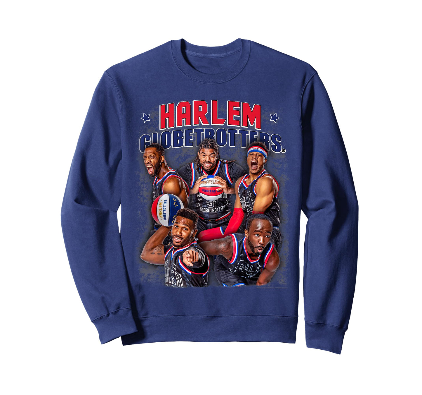 Harlem Globetrotters Basketball Colorful Team Photo T-Shirt