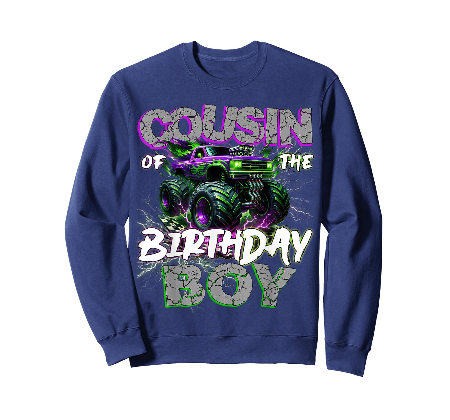 Cousin Of The Birthday Monster Truck Family Matching Party T-Shirt