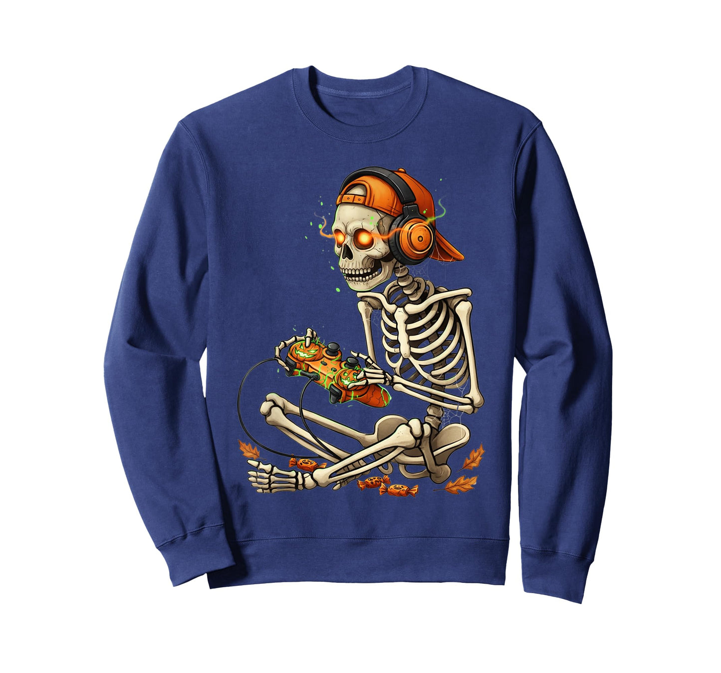 Halloween Skeleton Gamer Video Gaming Mens Boys Kids Tees T-Shirt