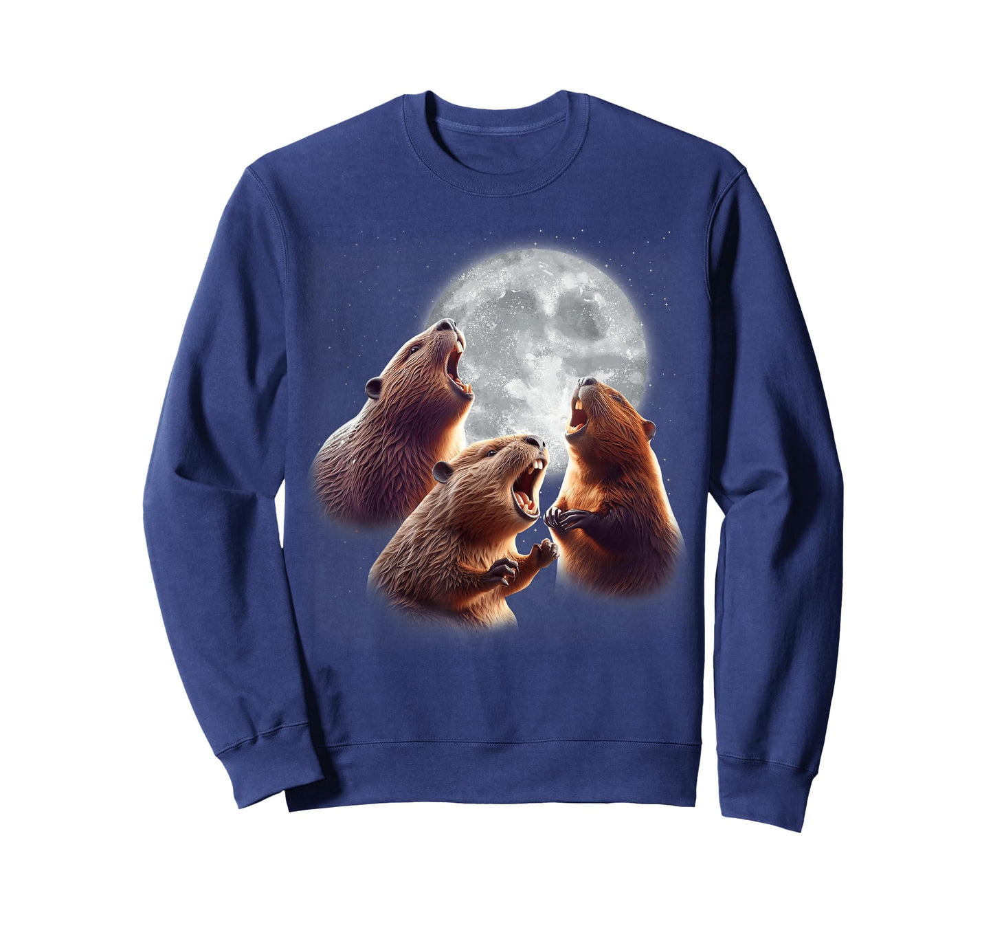 3 Beaver Howling At The Moon Funny Beaver Lover Rodent Kids T-Shirt