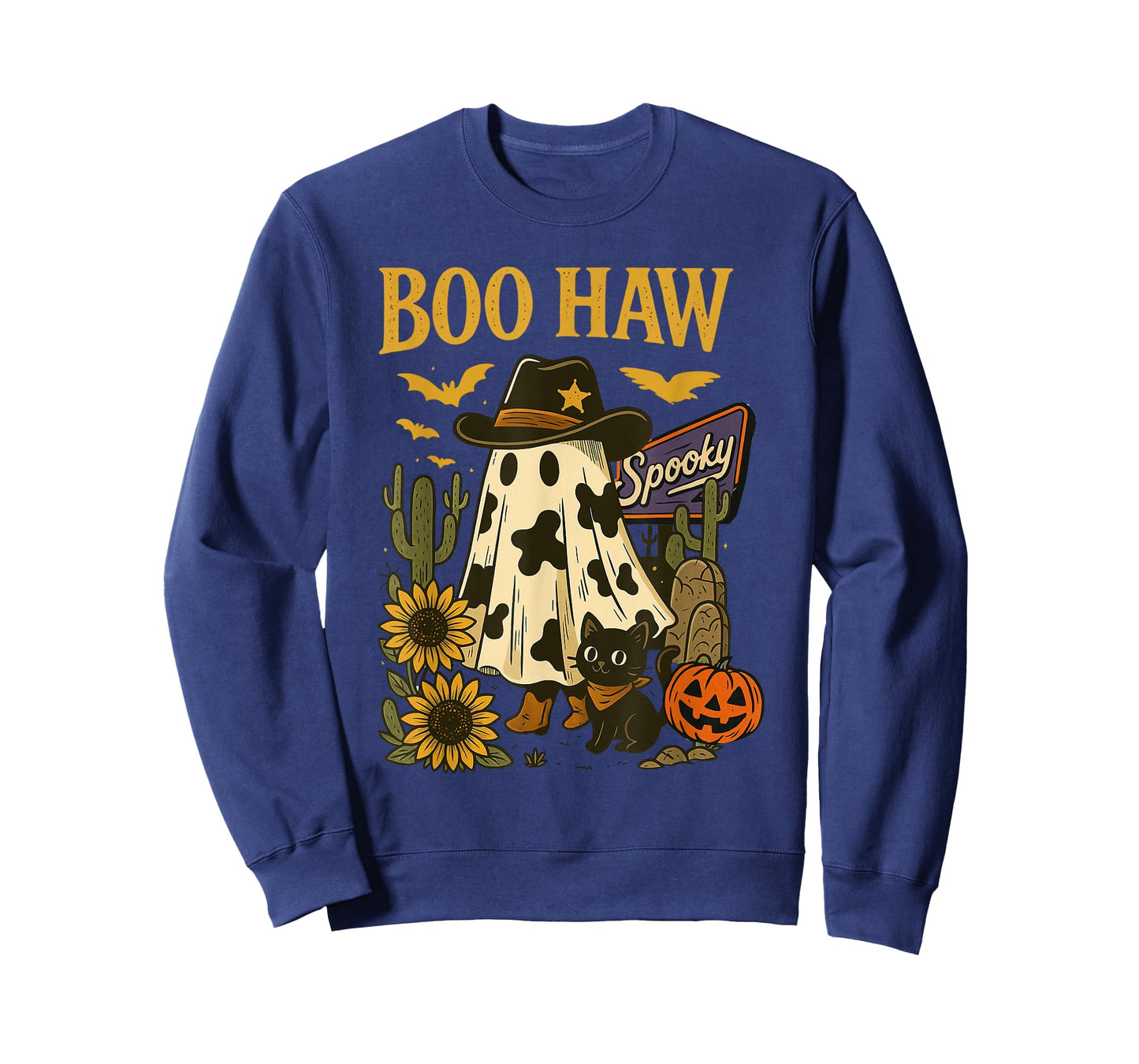 Boo Haw Funny Cowboy Ghost Western Spooky Halloween T-Shirt
