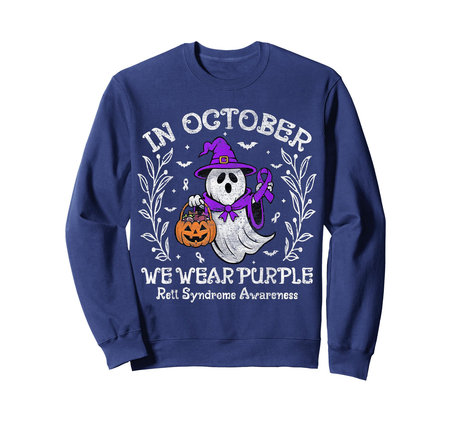 In October We Wear Purple Rett Syndrome Awareness halloween T-Shirt