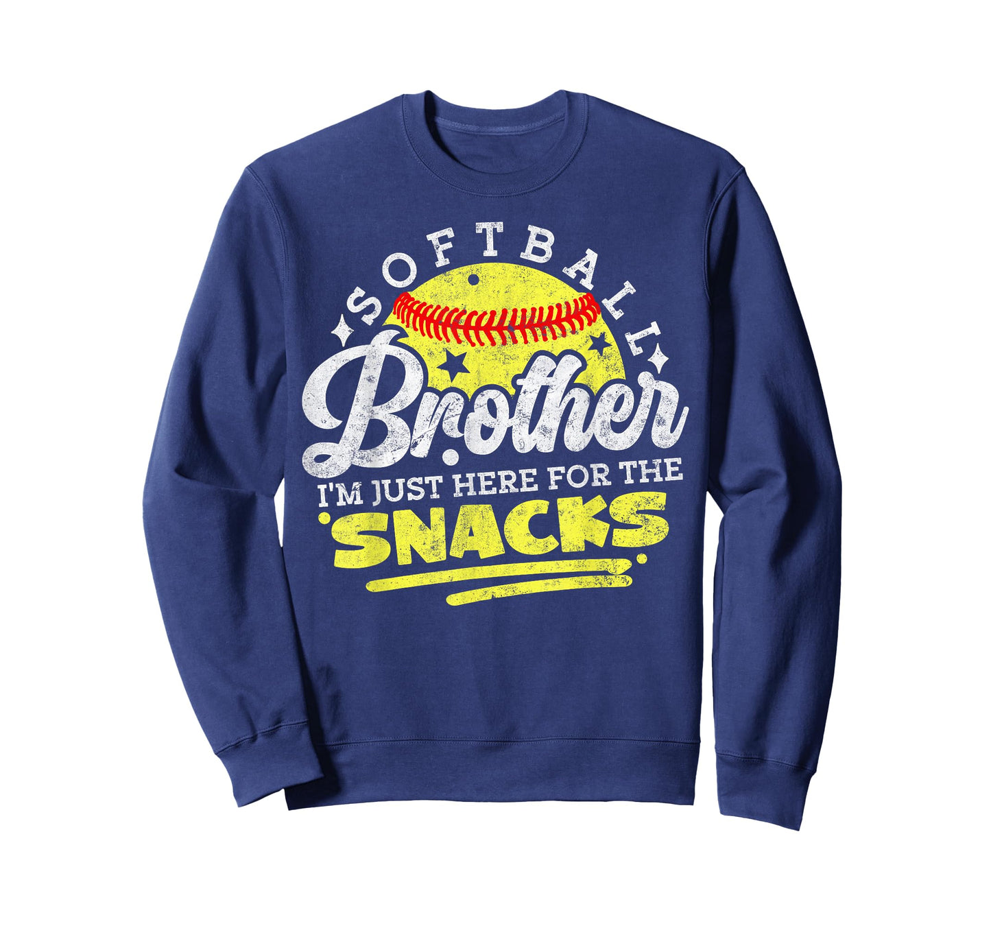 Softball Brother I'm Just Here for The Snacks Funny Retro T-Shirt