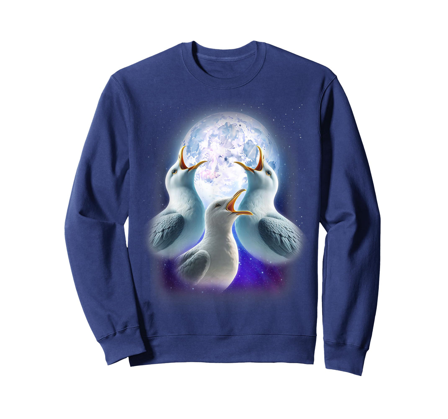 3 Seagulls Howling At The Moon Funny Seagull Lover Seabird T-Shirt