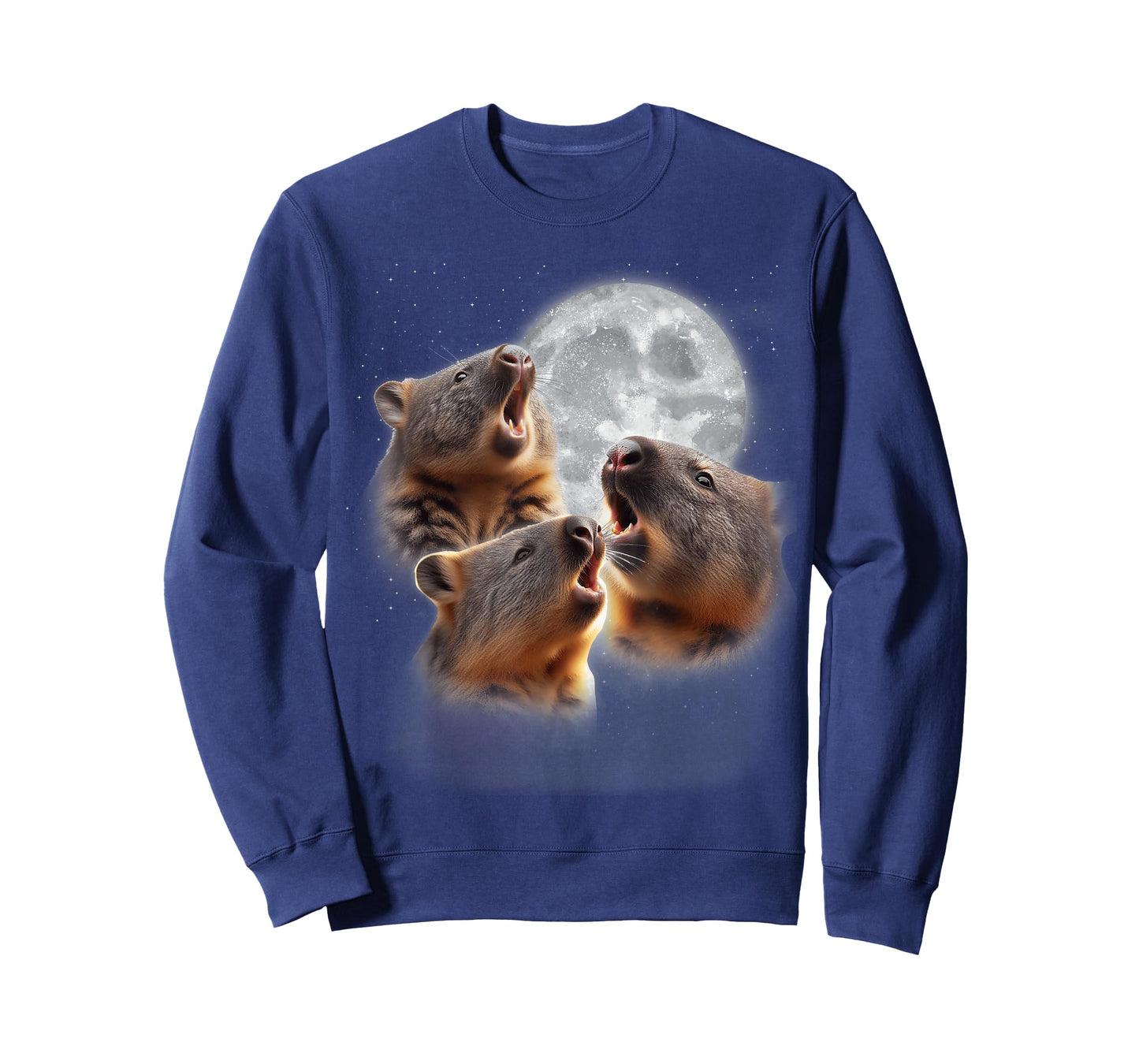 3 Wombats Howling At The Moon Funny Australian Wombat Lover T-Shirt
