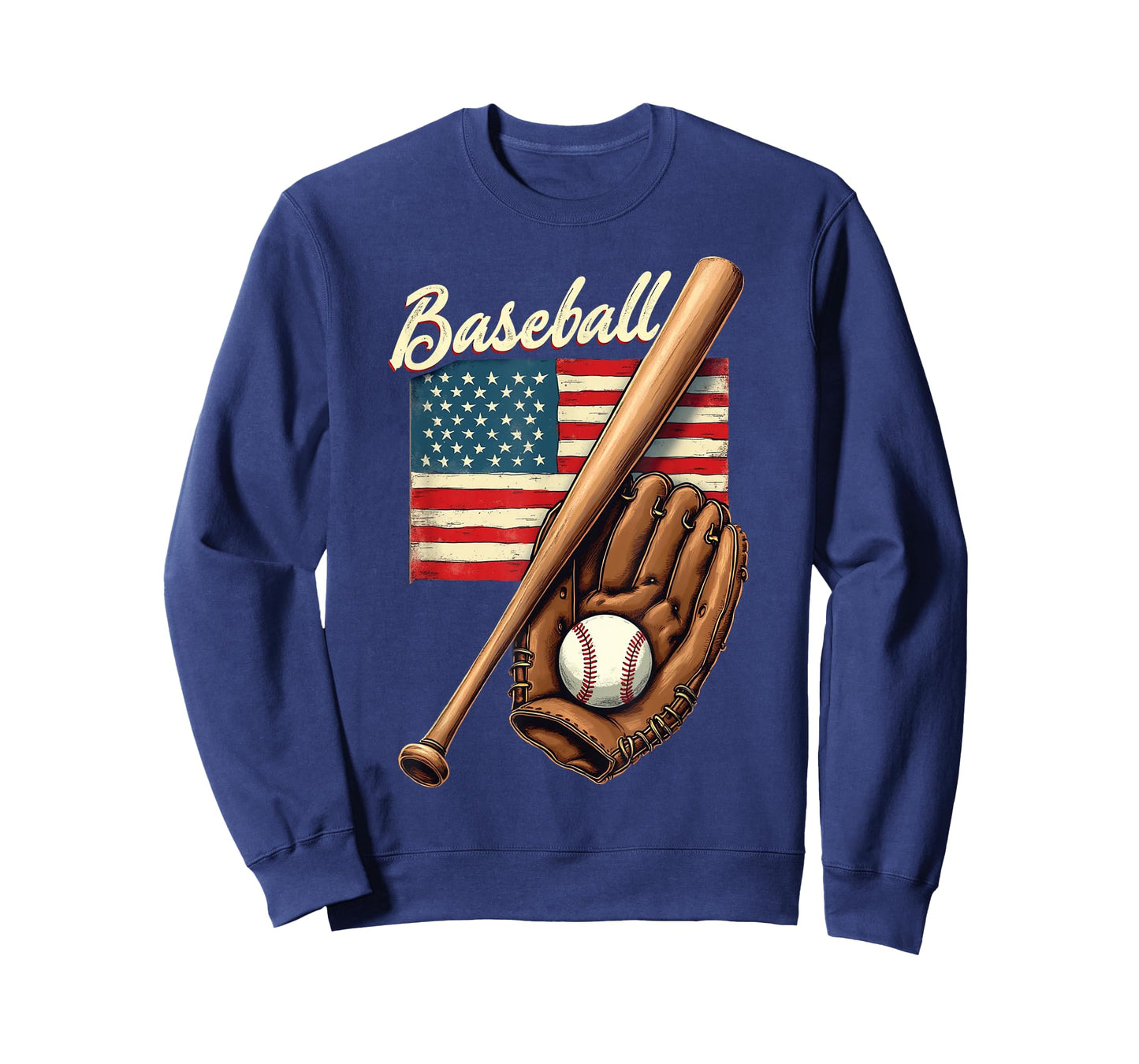 American Flag Baseball Player Bat Fan Catcher Pitcher USA T-Shirt