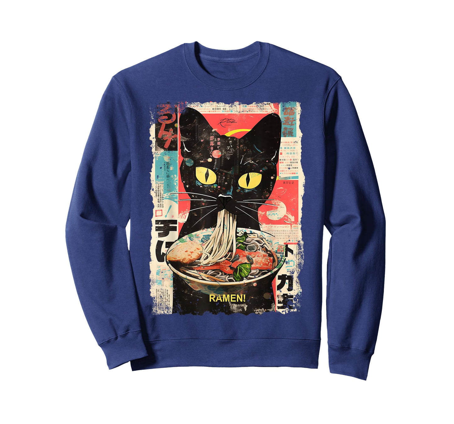 Ramen Noodles Cat Japan Y2K Kawaii Retro Cats Manga Anime T-Shirt