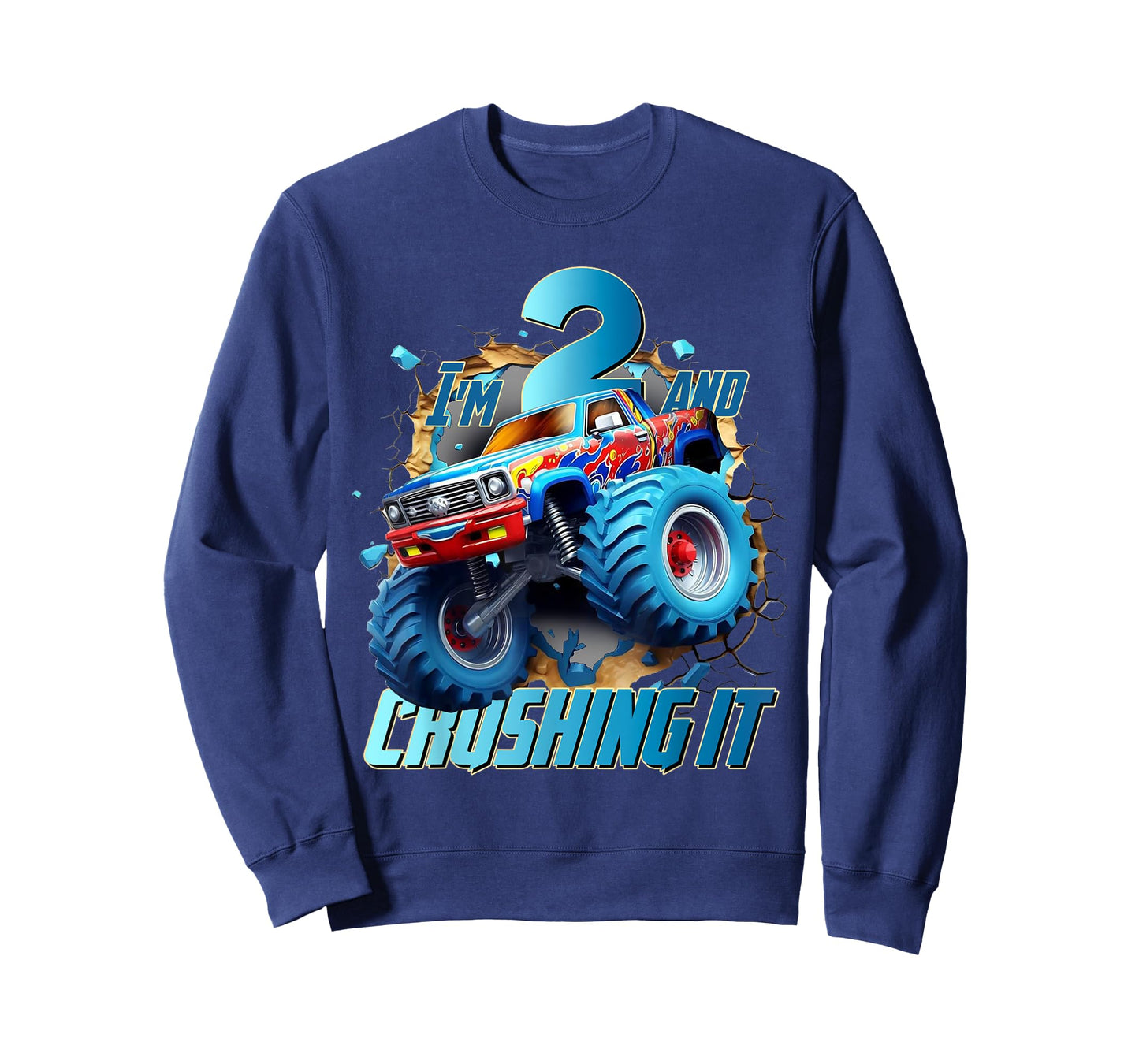 I'm Crushing it Monster Truck 2 Year Old Boys 2nd Birthday T-Shirt