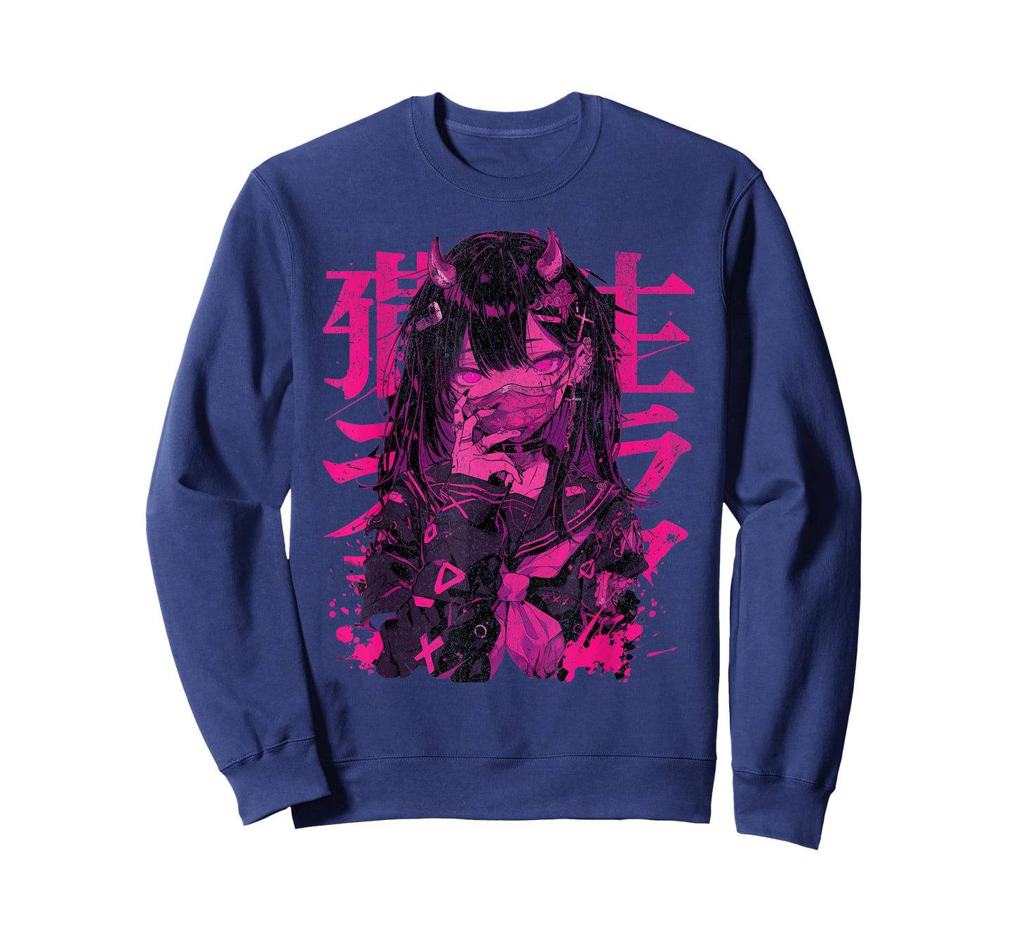 Goth Grunge Demon Anime Girl Waifu Horror Alt Aesthetic T-Shirt