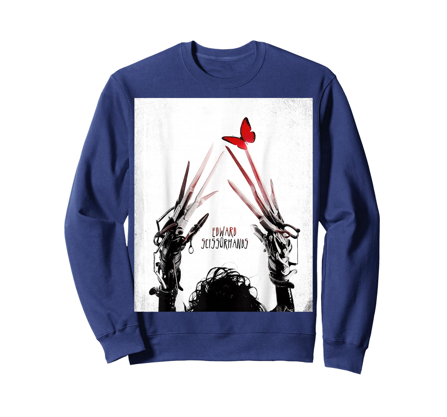 Tim Burton's Edward Scissorhands Red Butterfly Movie Poster T-Shirt Small