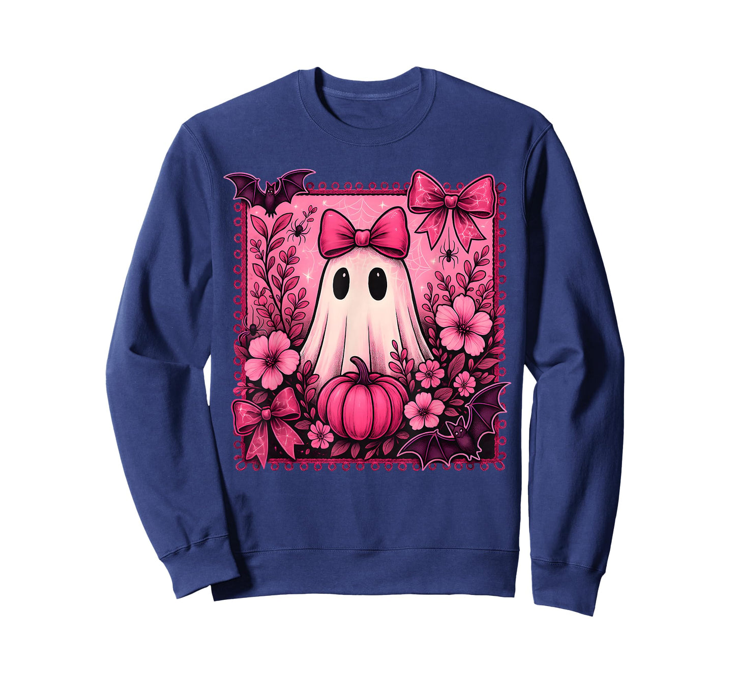 Halloween Coquette Bow Cute Ghost Floral Girl Women Kid T-Shirt