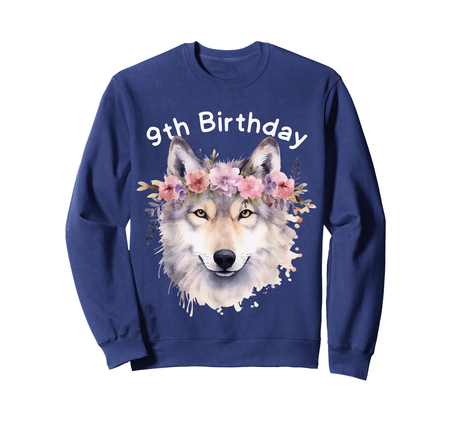 9th Wolf Birthday Nine years Girl Wolf Pack Party Wolves Kid T-Shirt