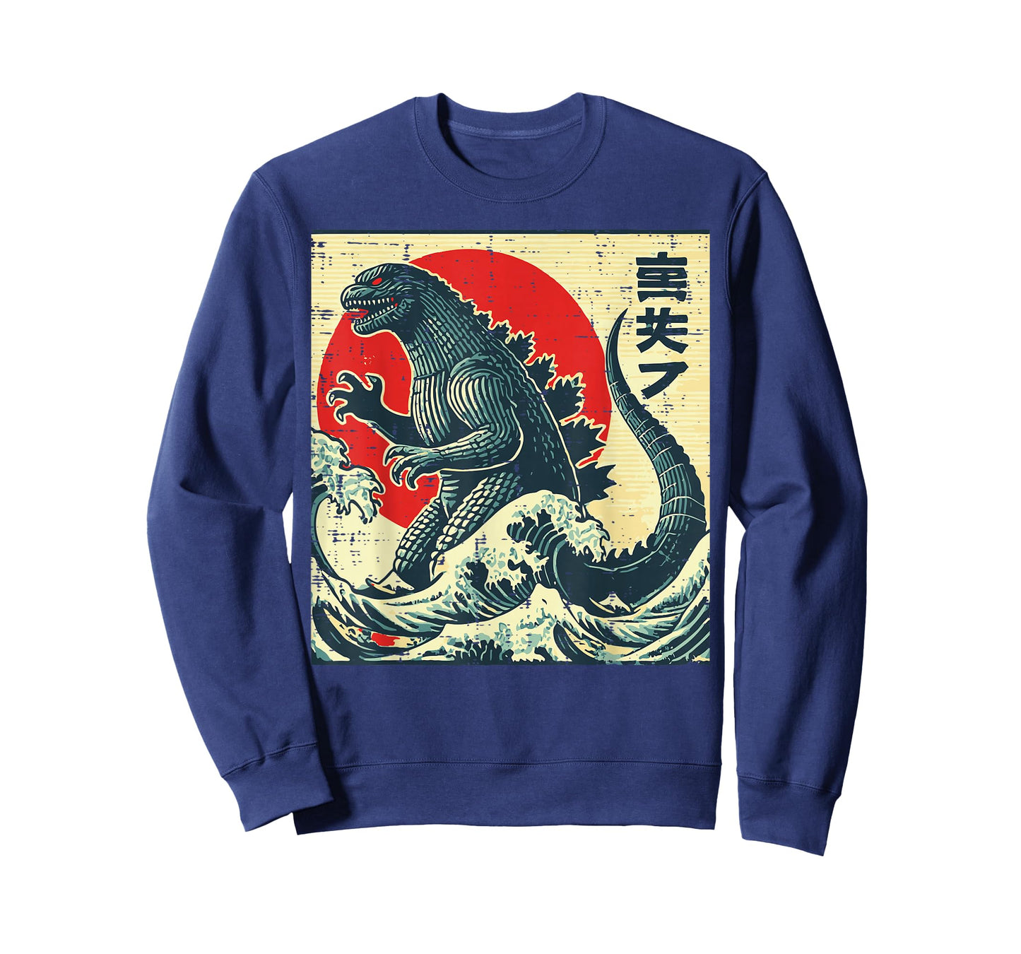 Japanese Kaiju Monster Waves Retro Ukiyo Art Women Men Kids T-Shirt