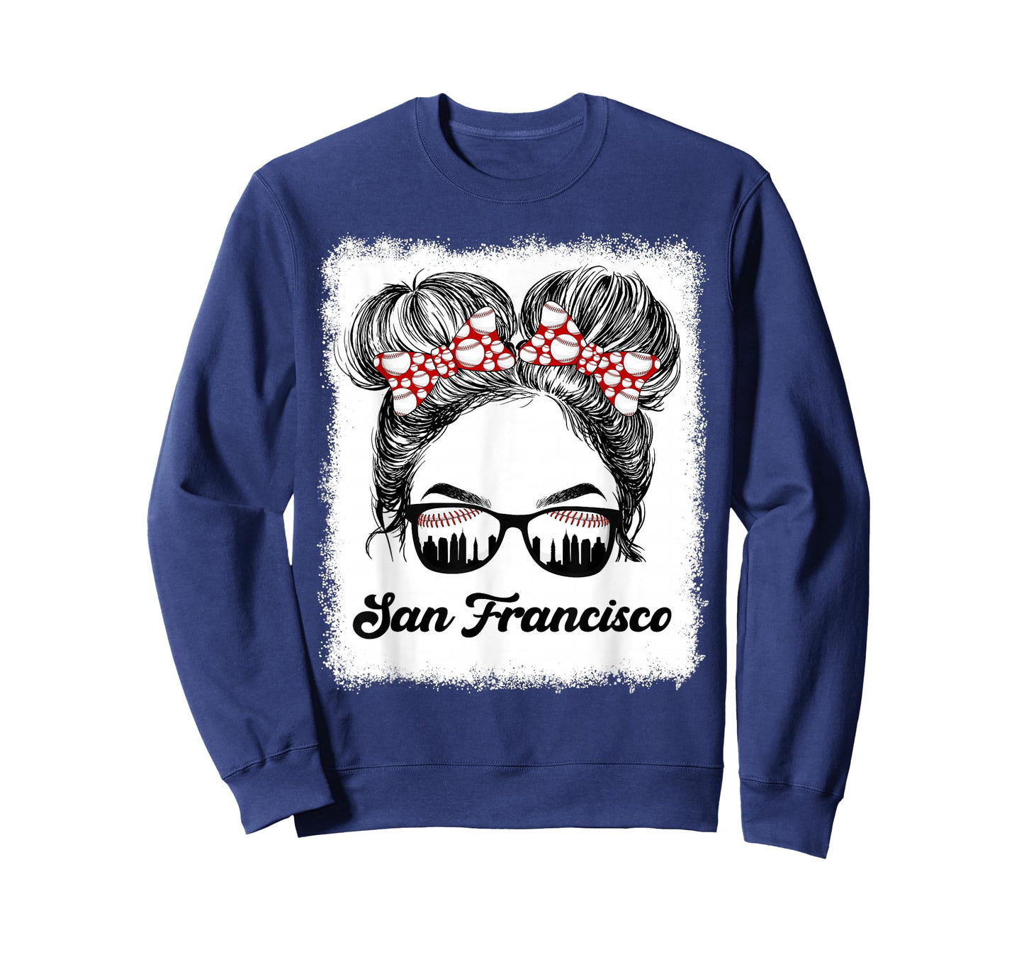 San Francisco Retro Baseball Messy Bun Girl Met At Game Day T-Shirt