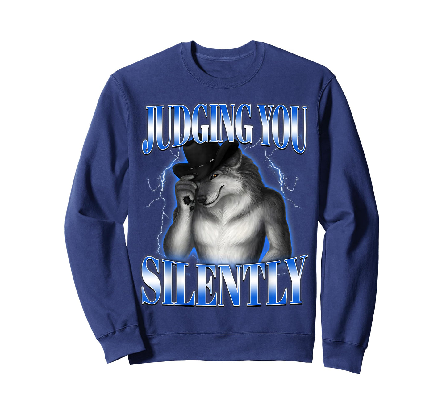 Judging You Silently Funny Alpha Wolf Unhinged Meme Brainrot T-Shirt