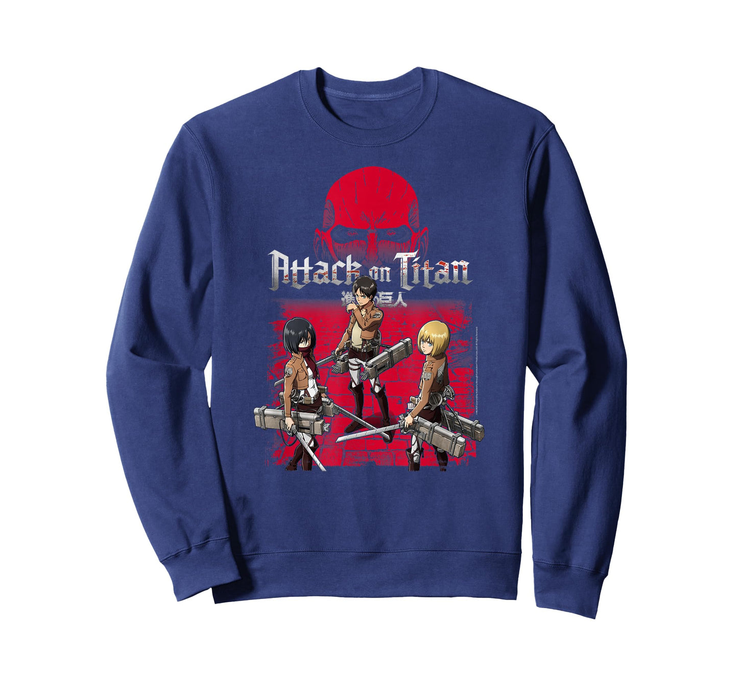 Attack on Titan 3 Main Characters Red Background Anime T-Shirt