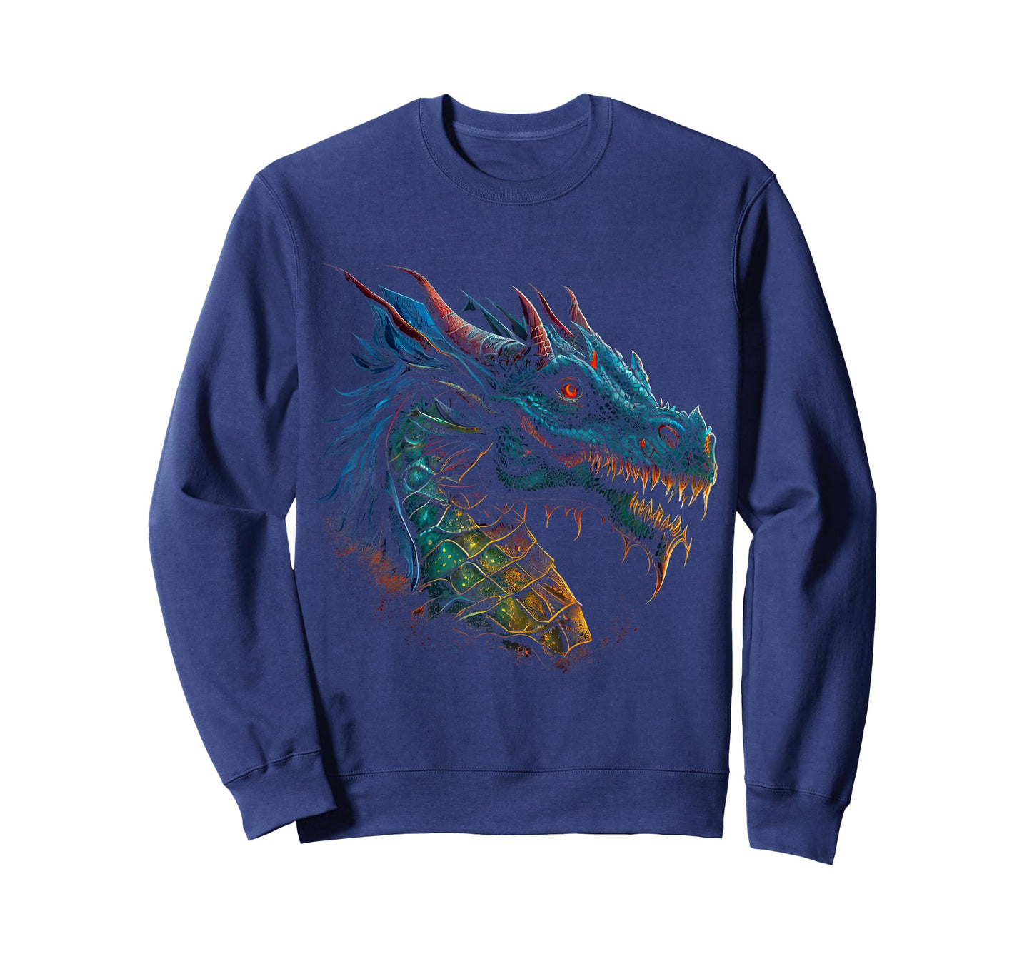 Beautiful Blue & Red Dragon Lover Fantasy Art Sharp Teeth T-Shirt