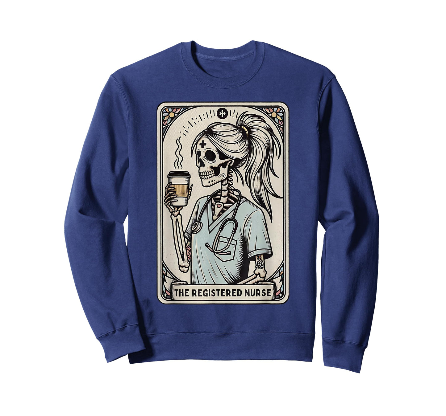The Registered Nurse Tarot Card Skeleton Happy Halloween T-Shirt